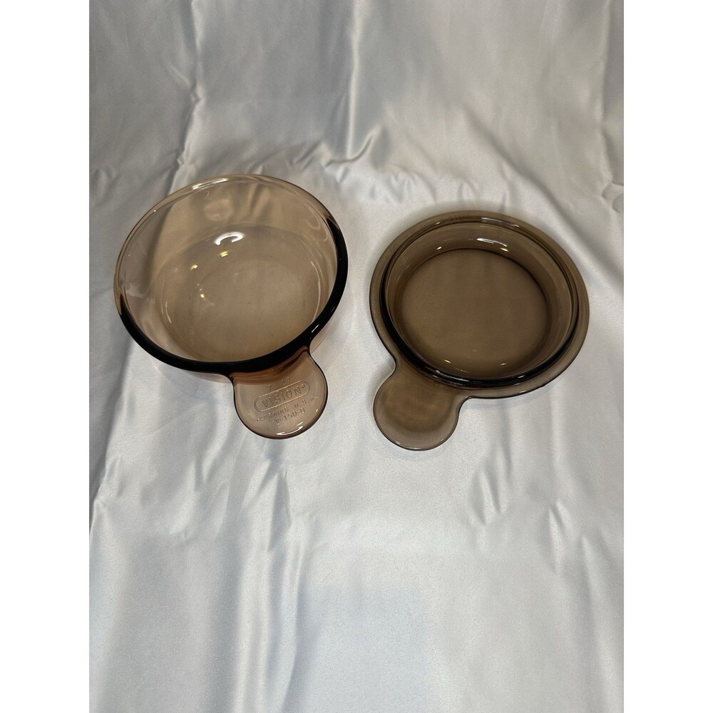 Grab It Vision Corning Ware Bowl With Lid Amber Glass V-150-B